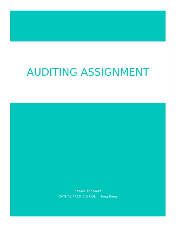 Auditing Assignment: Cathay Pacific & COLI_1