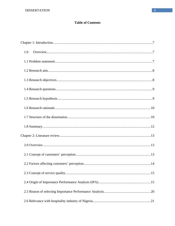 Customers' Perception of Service Quality in Nigerian Hospitality Sector: Factors and Importance Performance Analysis | Dissertation Study_5
