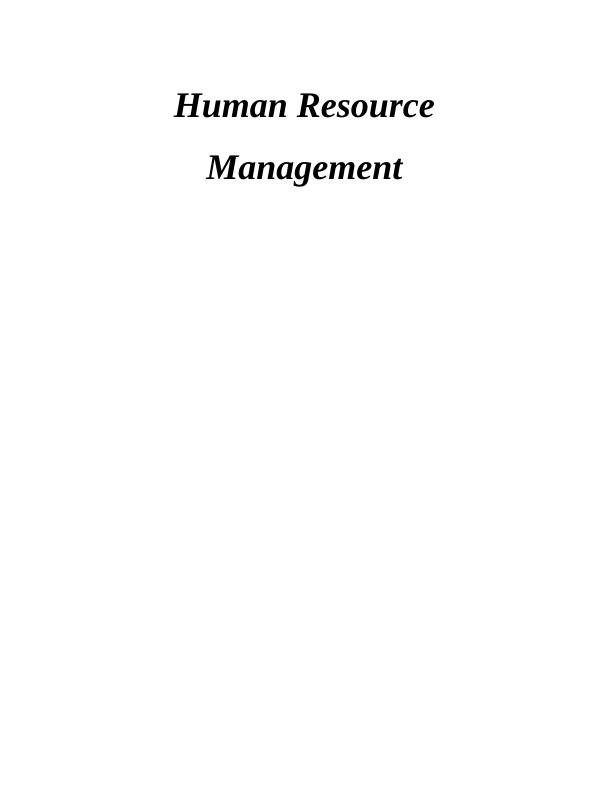 Management of Employees and Workplace : Report_1