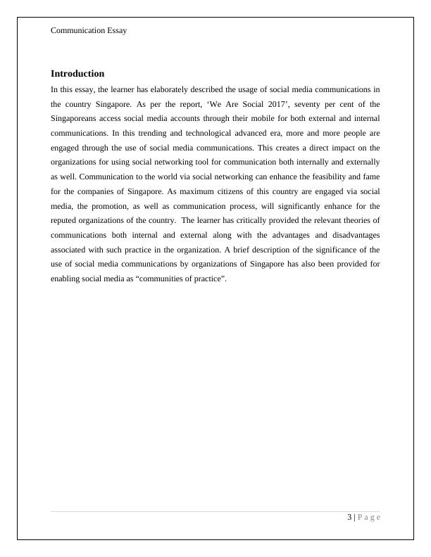COMM12025 - Internal and External Communication, Communication Essay_3