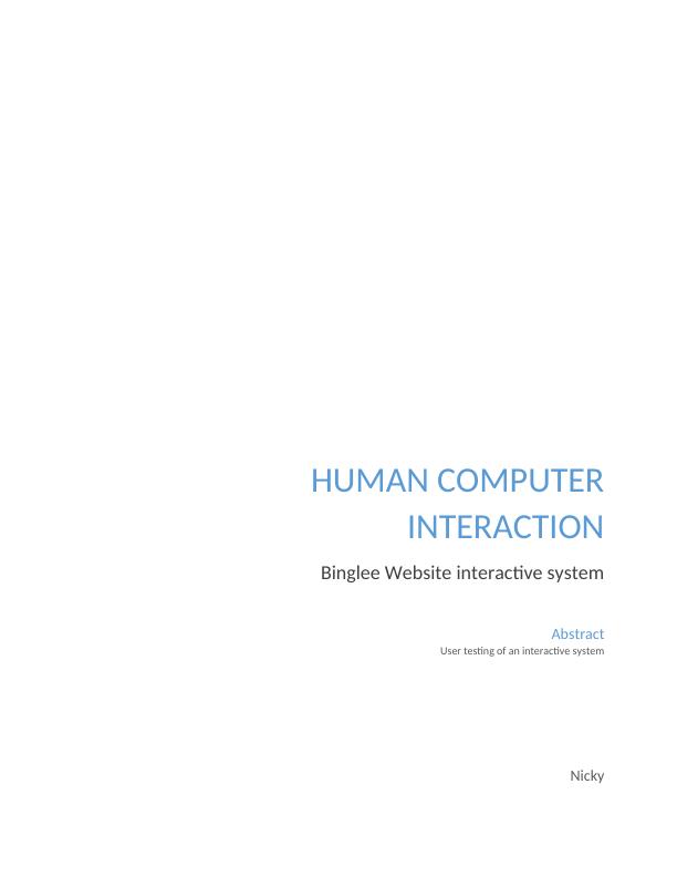 (pdf) Assignment on Human computer interaction_1