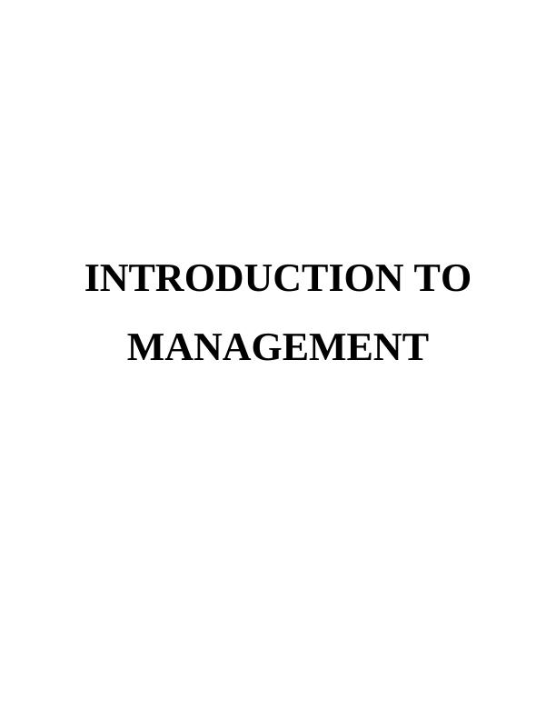 Introduction to Management Assignment Solved - Imperial Hotel_1