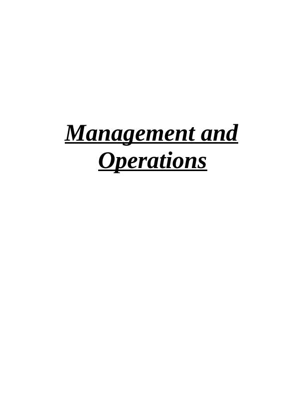 Management and Operations of Marks and Spencer Doc_1