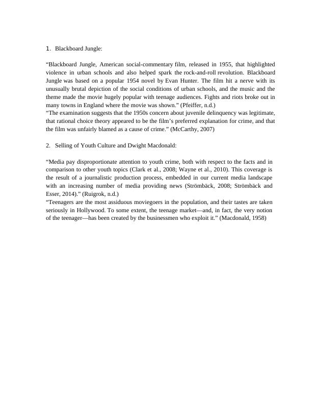 Assignment on Blackboard Jungle 2022