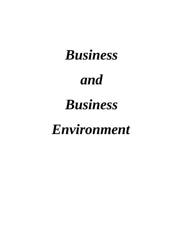 Business and Business Environment Structures_1