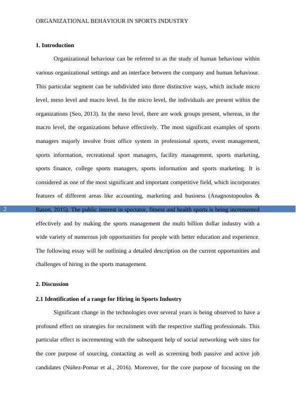 Organizational Behaviour in Sports Industry  Assignment 2022_3