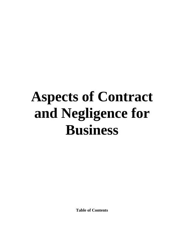 Aspects of Contract and Negligence for Business (Doc)_1