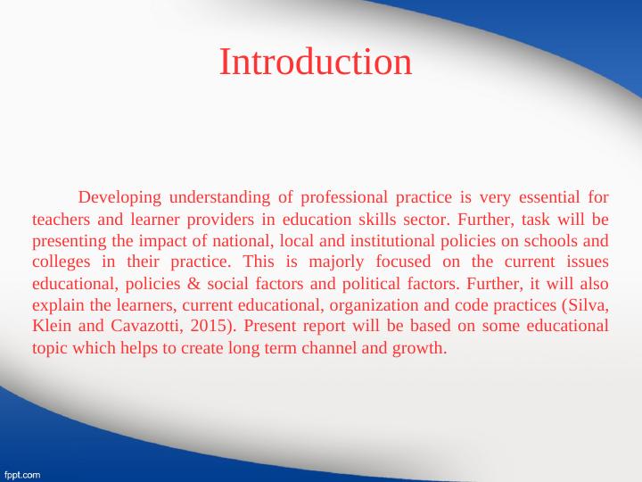 Professional Practice: Impact of Policies on Schools and Colleges_2