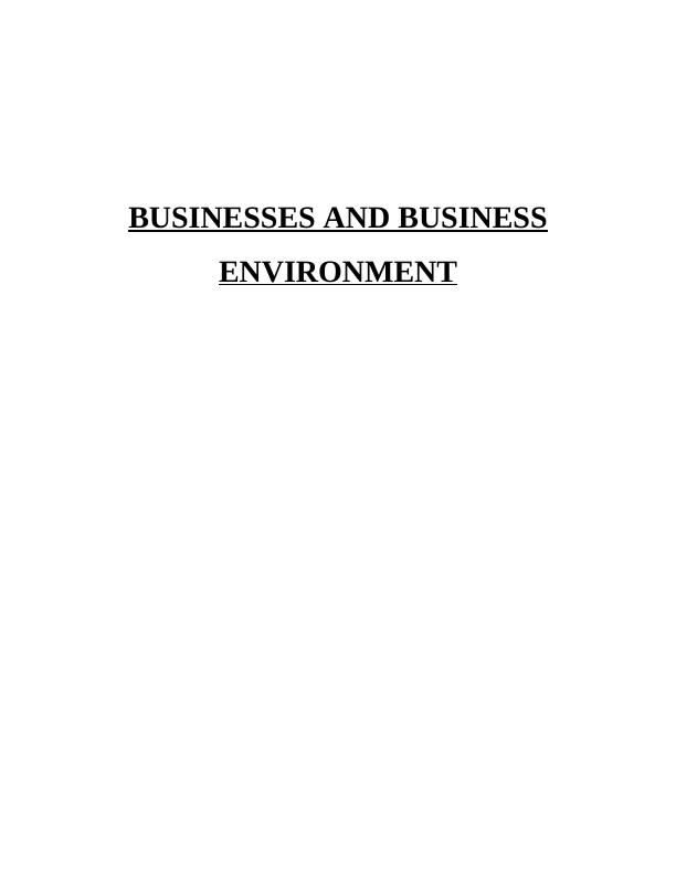 Businesses and Business Environment of Tesco_1