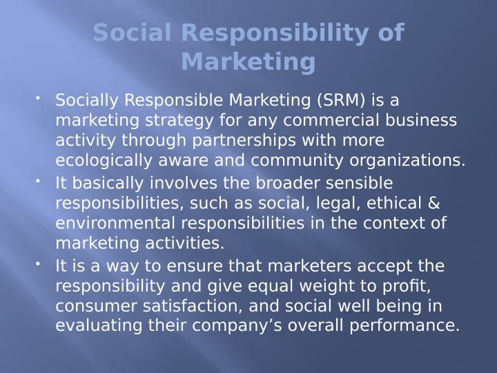 Social Responsibility of Marketing | PPT_2