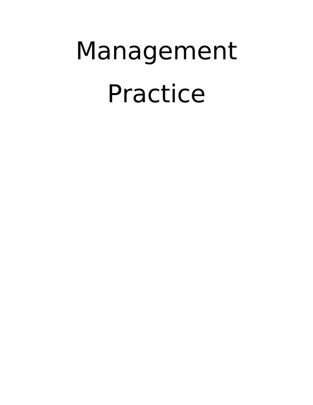 management practice assignment