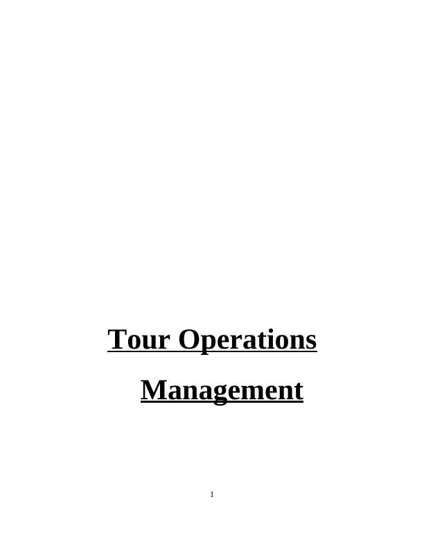 Tour Operations Management Assignment_1