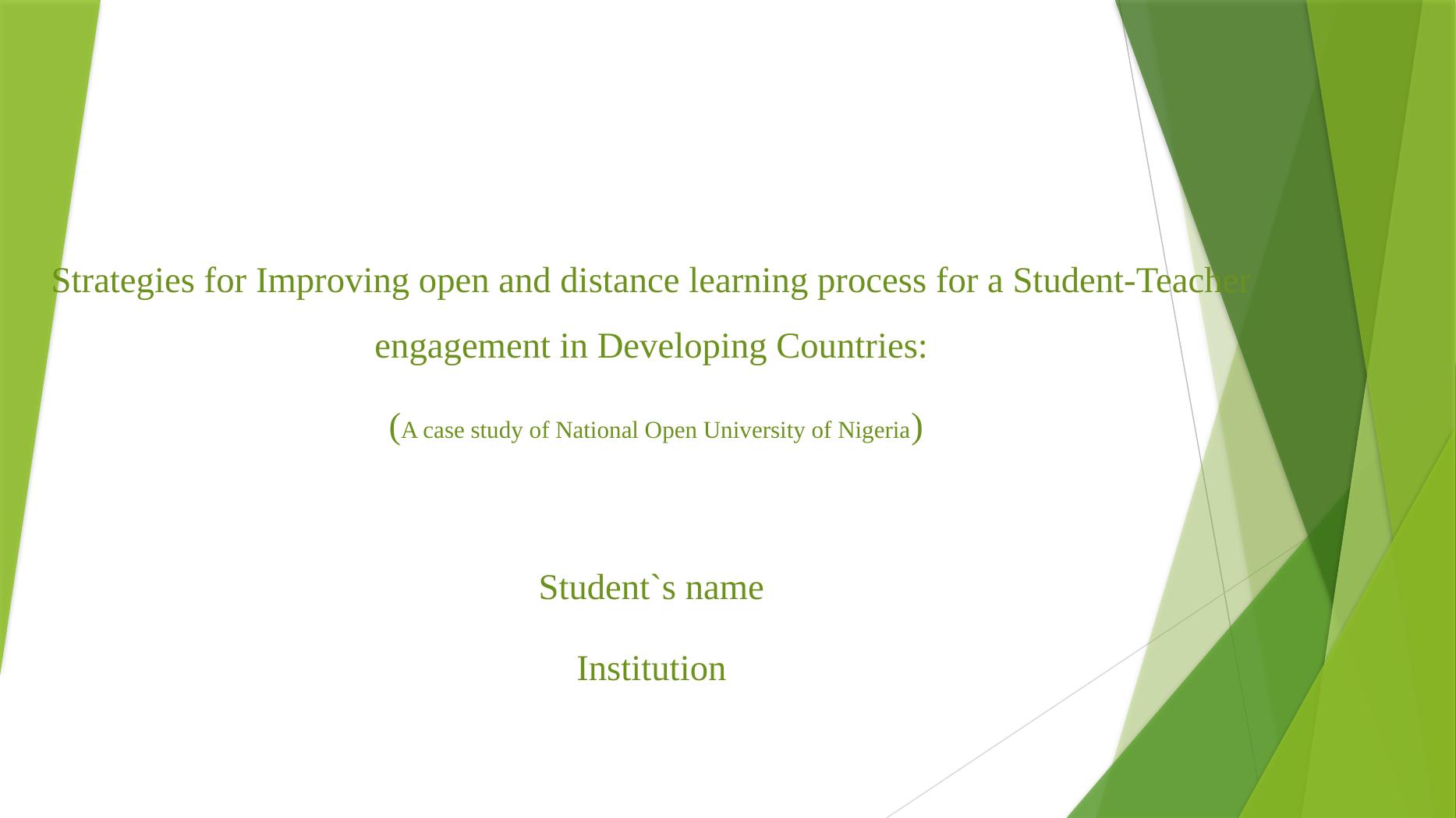 Strategies for Improving Open and Distance Learning Process for Student-Teacher Engagement in Developing Countries_1