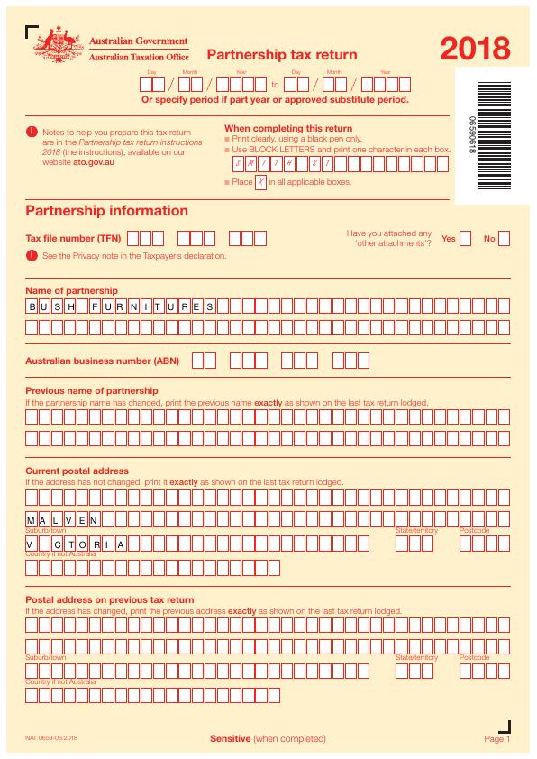 Partnership Tax Return 2018 Desklib