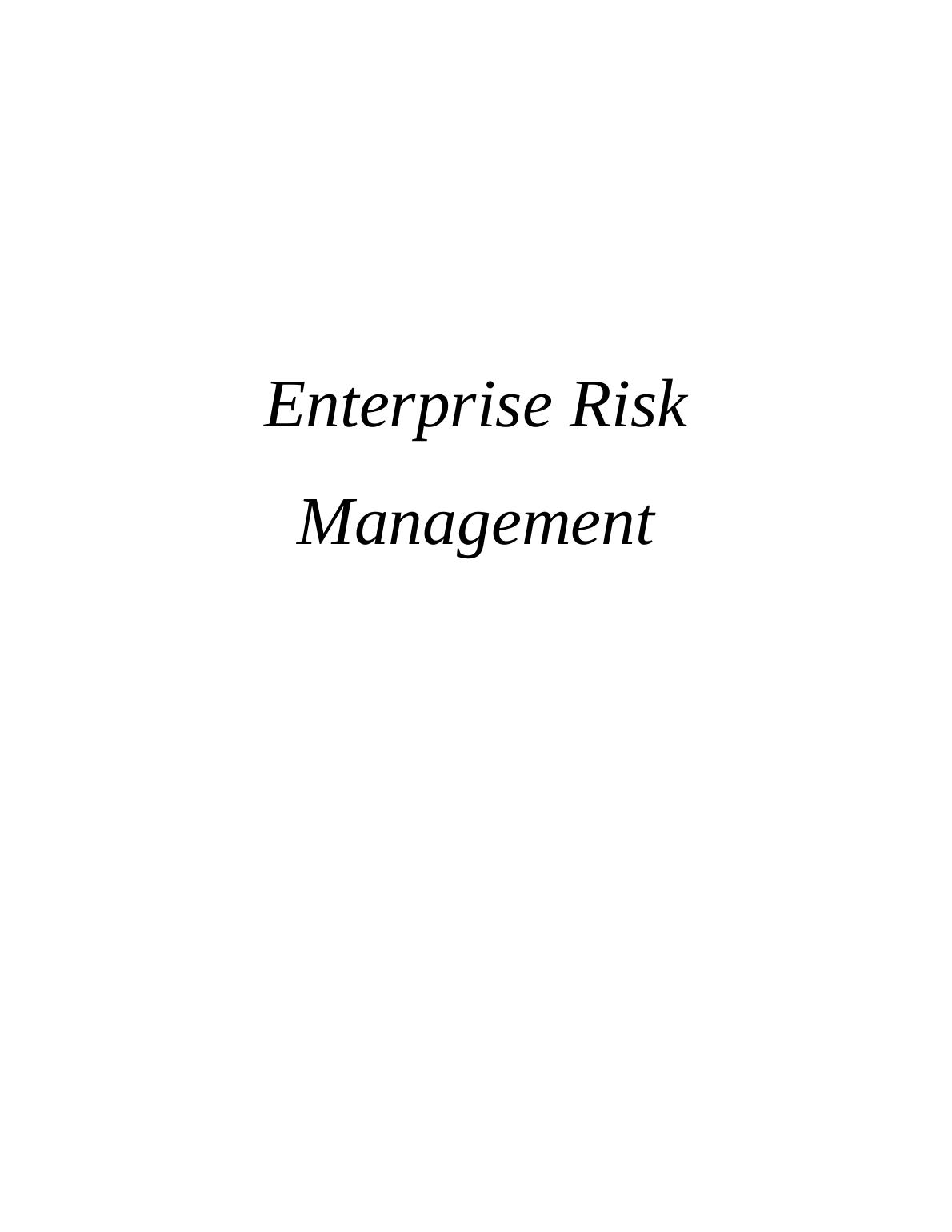 Enterprise Risk Management