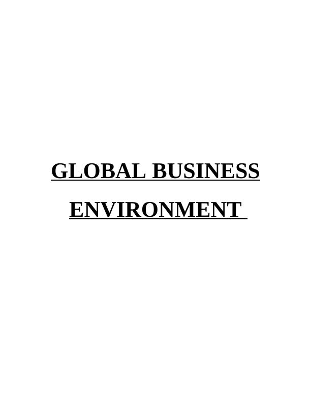 (PDF)Global Business Environment : Assignment_1