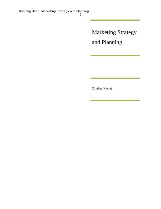 Marketing    Strategy      and Planning_1