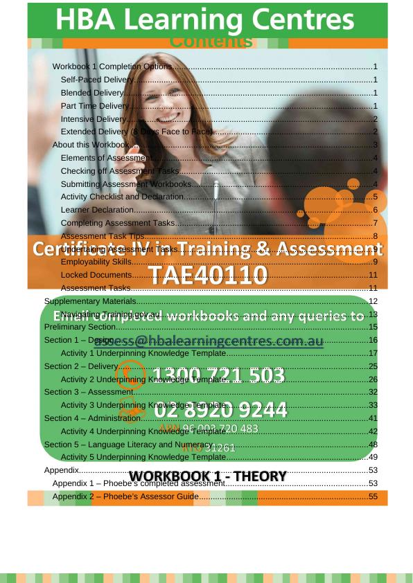 TAE40110: Training and Assessment