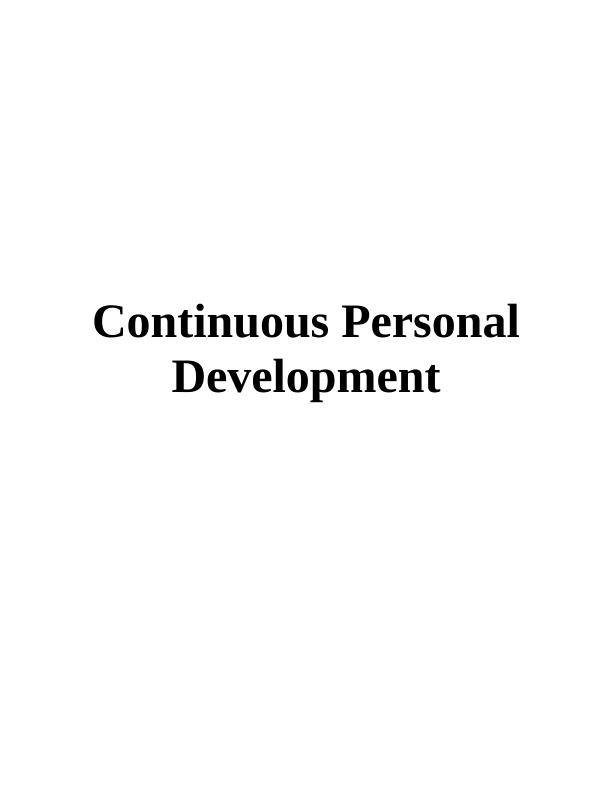 Continuous Professional Development (CPD)