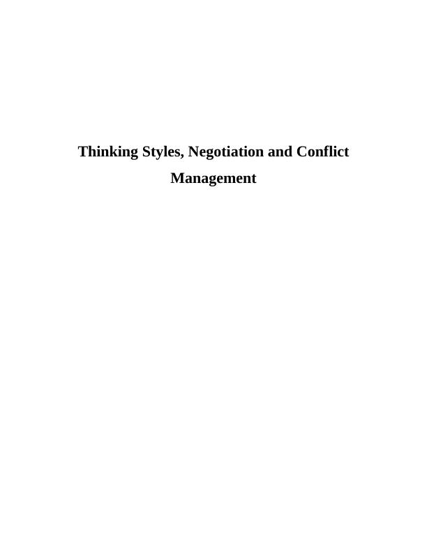 case study negotiation and conflict management