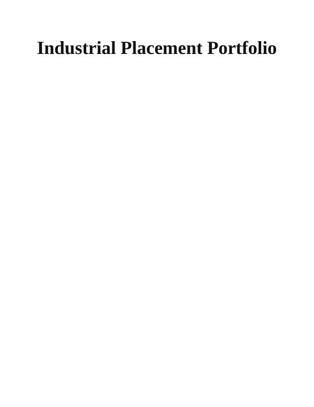 Industrial Placement Portfolio_1