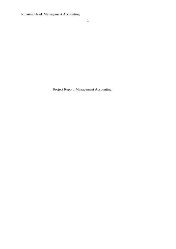 Project Report | Management Accounting_1
