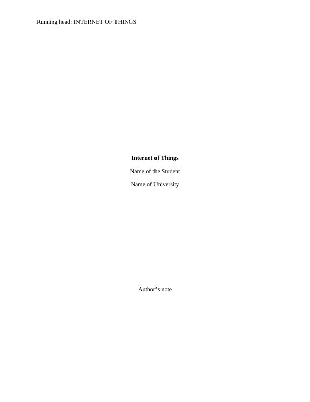 Internet of Things (IOT) - Assignment_1