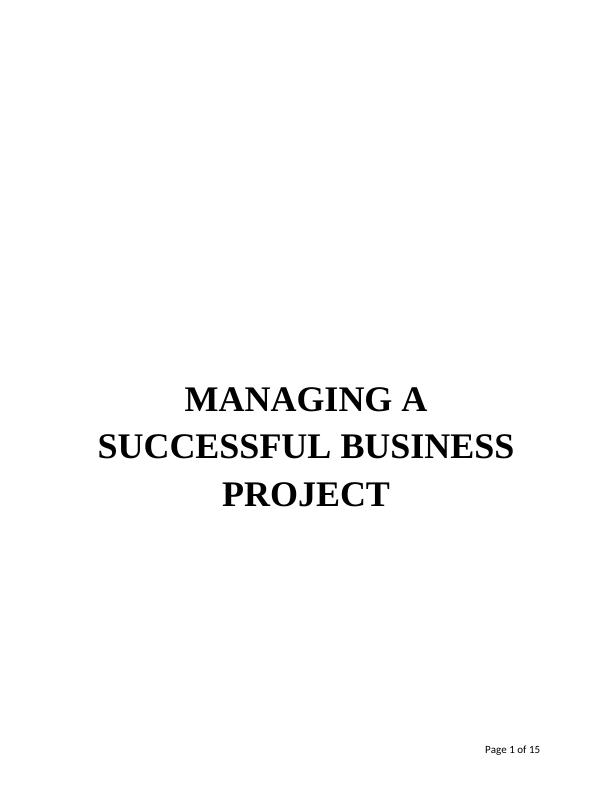 Managing   Successful Business Projects Assignment_1