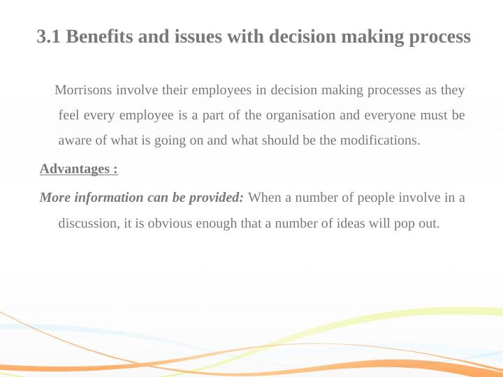 Benefits and issues with decision making process_2