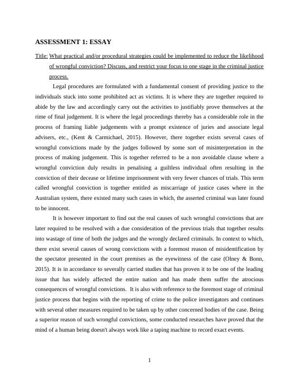 Law Assignment | Essay on Wrongful Conviction_3