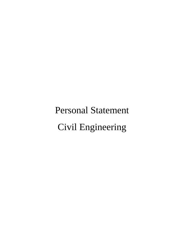 msc civil engineering personal statement