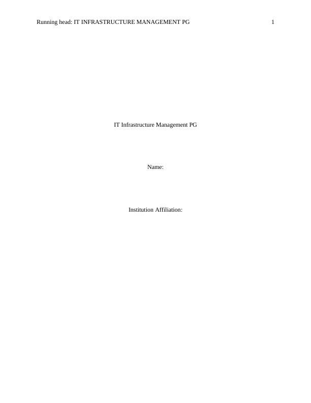 IT Infrastructure Management | CSU Assignment - COM ITC506_1
