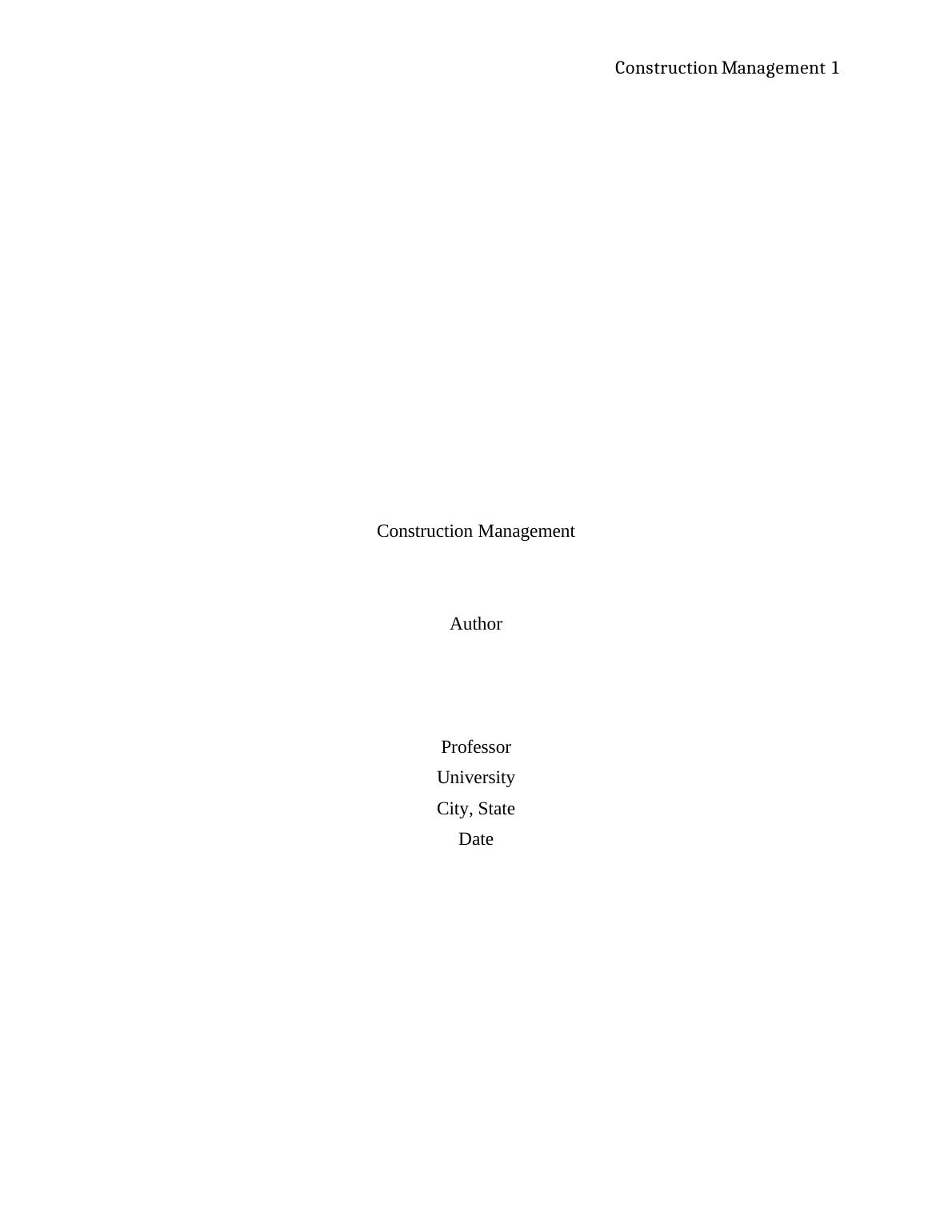 Construction Management Assignment | Tendering and Contract_1
