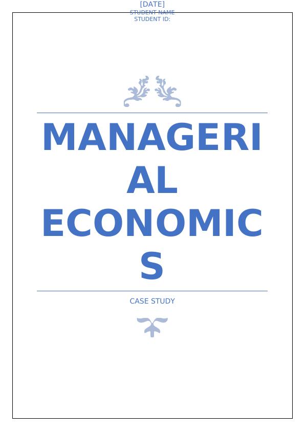 Managerial Economics Case Study_1