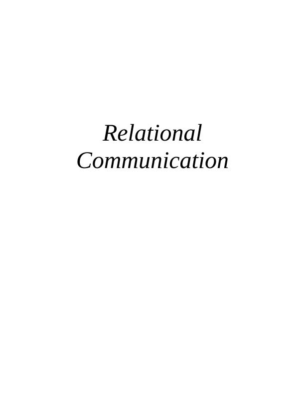 Relational Communication: Importance of Non-Verbal Communication_1