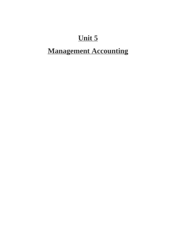 Unit 5: Management Accounting_1