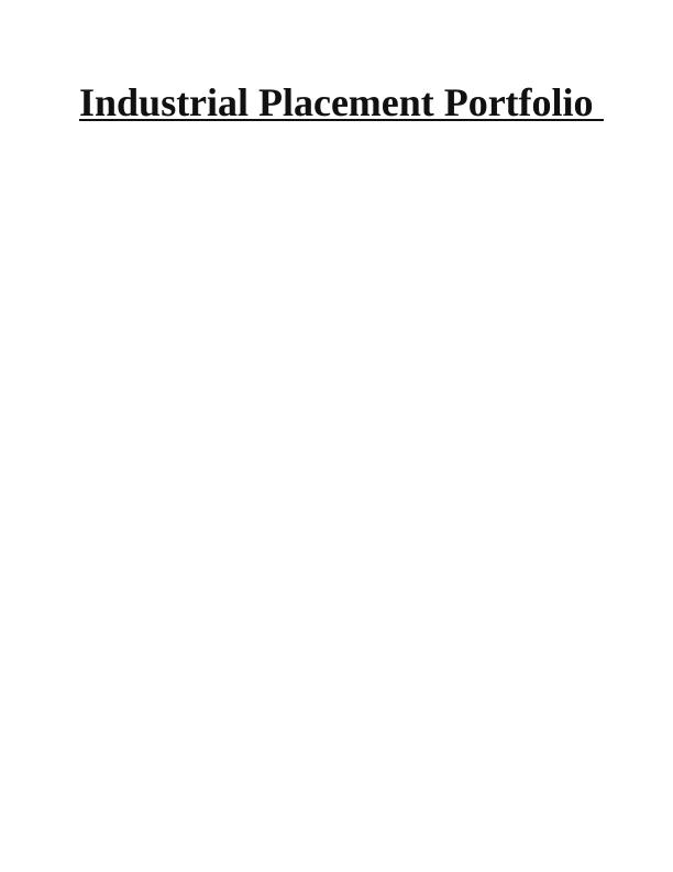 Industrial Placement Portfolio_1