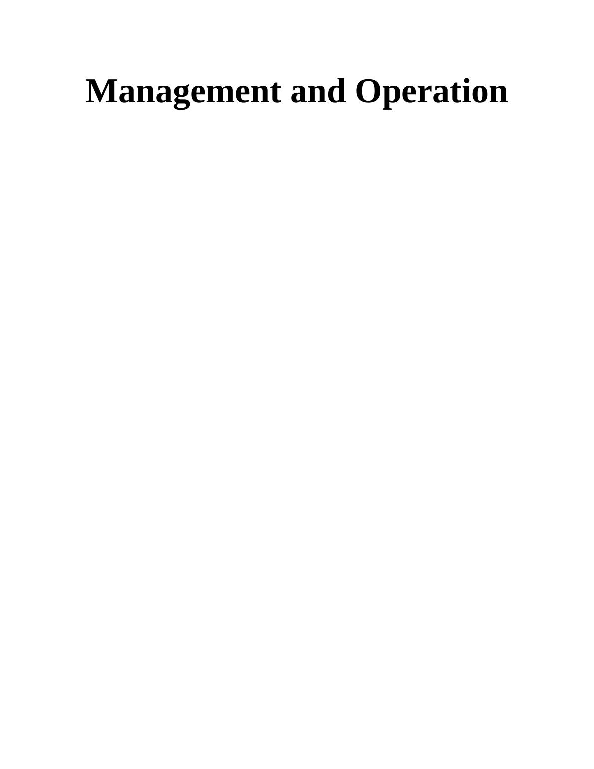 Leadership and Operation in Management and Operation_1
