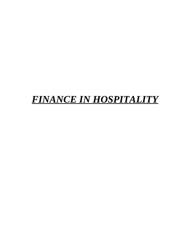 Report on Finance in Hospitality - doc_1