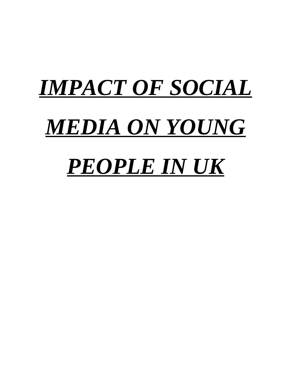 Research Social Media's Influence on UK Young People