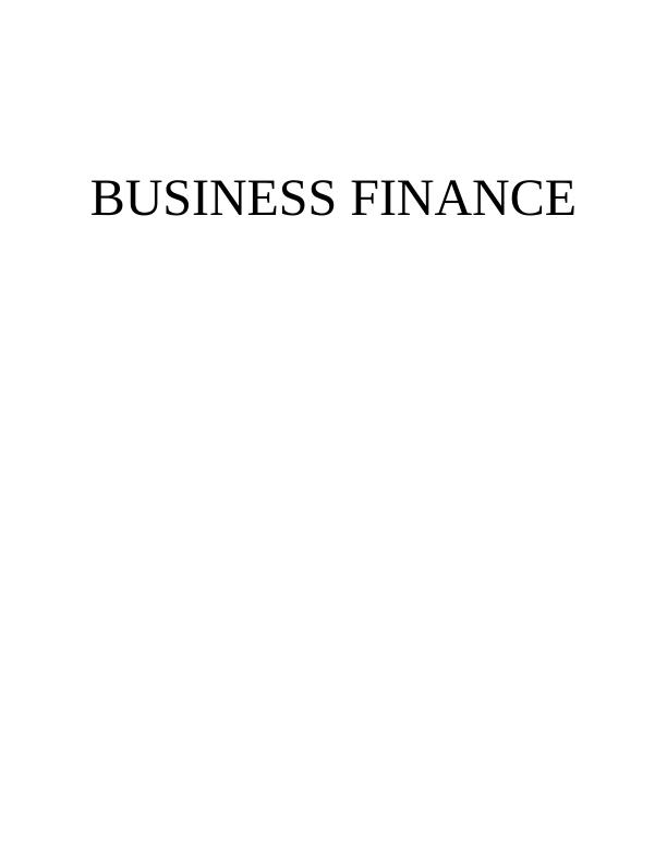 Business Finance - Assignment Sample_1