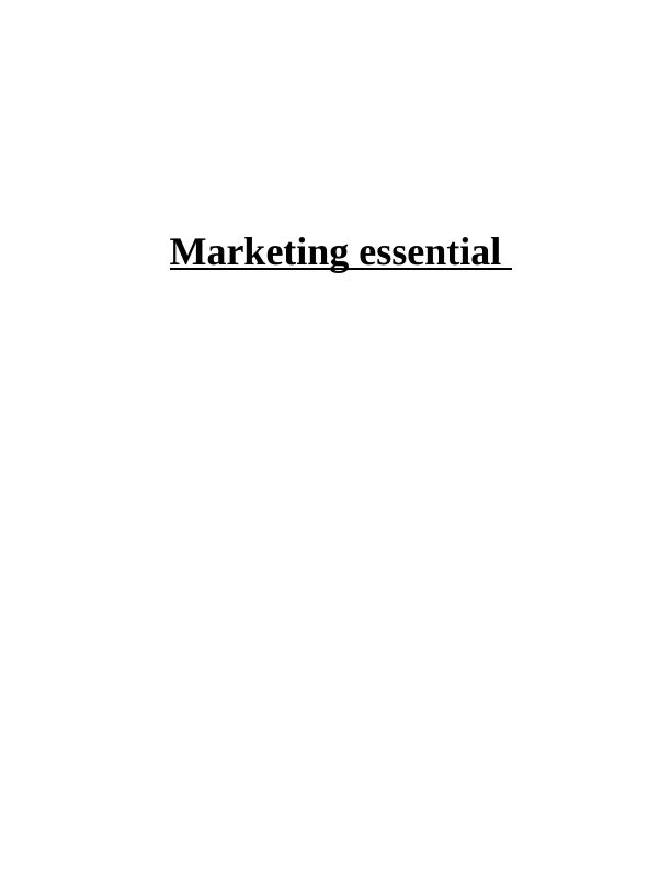 Marketing Essentials Assignment : ZARA company_1