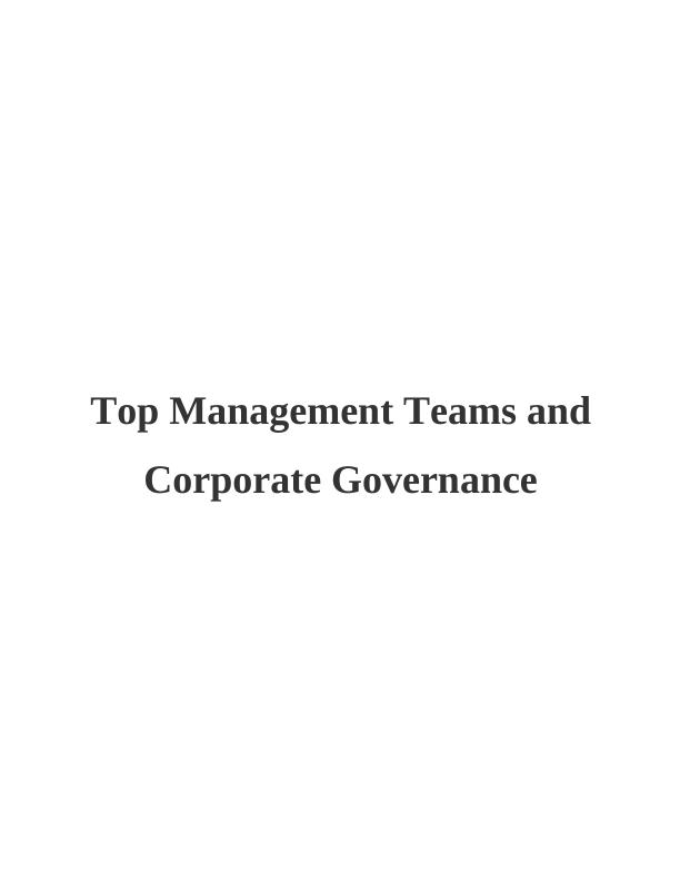 Essay - Top Management Teams and Corporate Governance_1