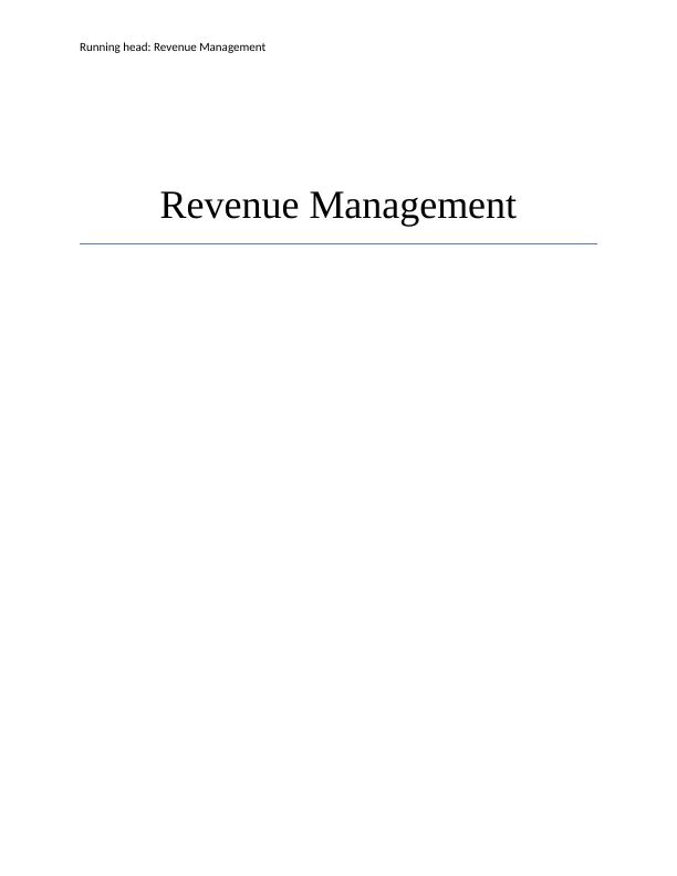 Revenue Management Assignment_1