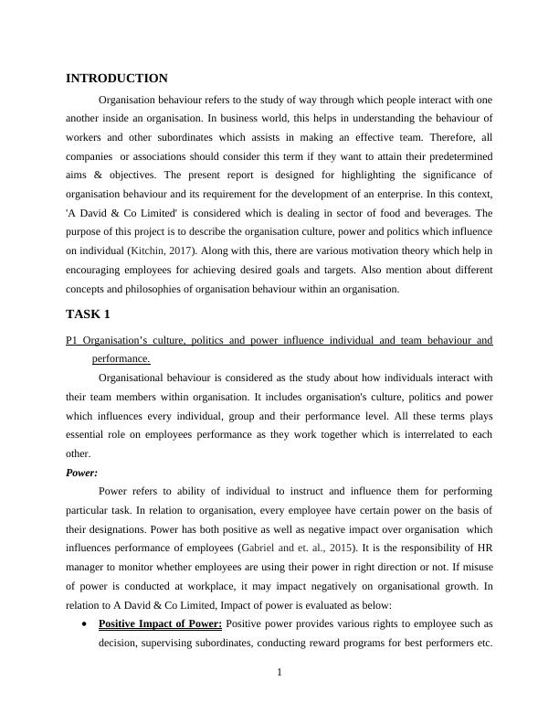 (PDF) Organisational Behaviour : Assignment_3