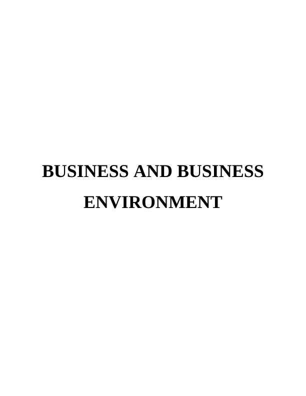 Report on Business and Business Environment- Sainsbury_1