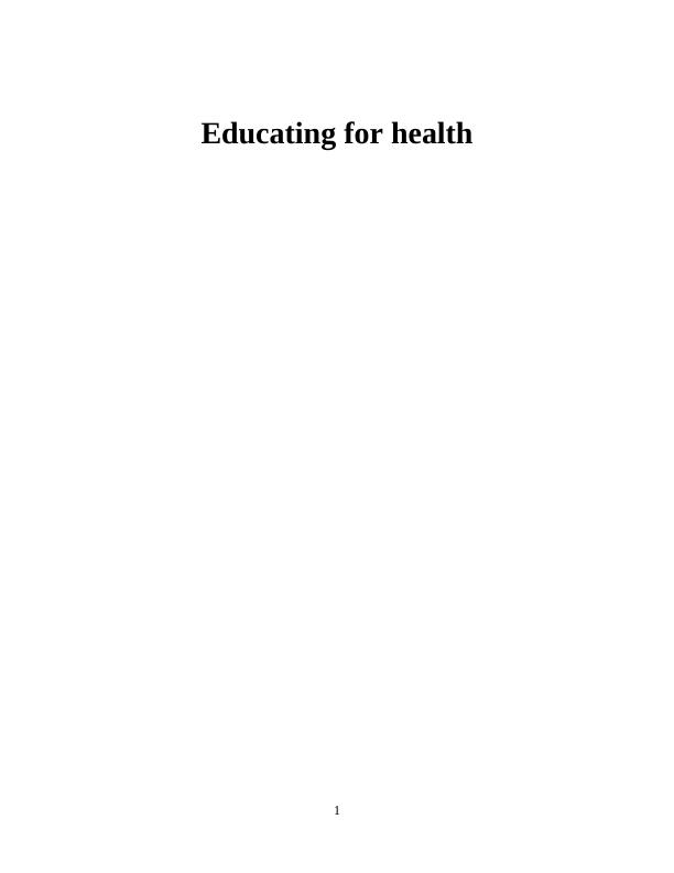 Teaching Plan for Health Education_1