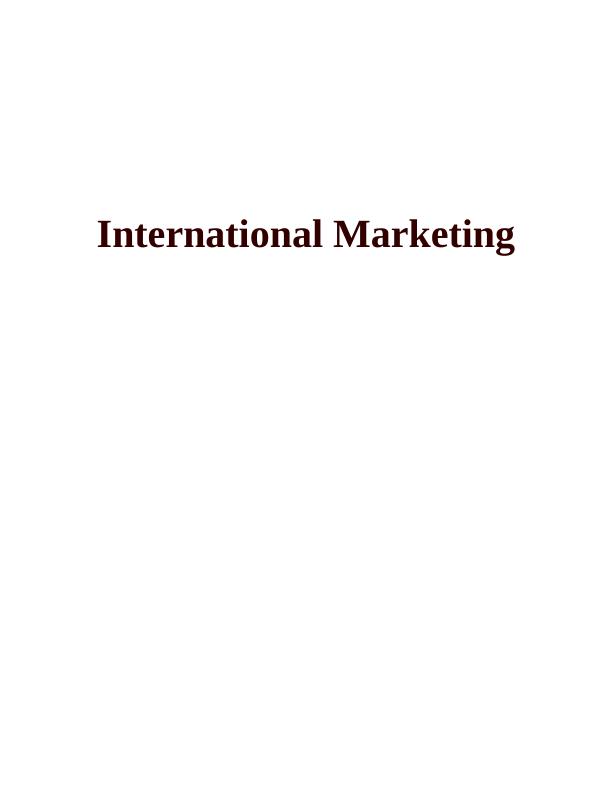 International Marketing Assignment - Kickerco Limited_1