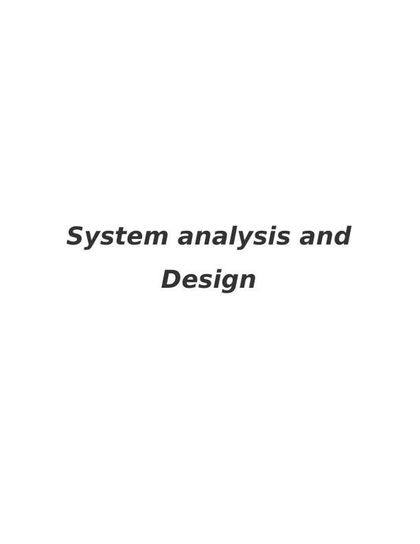 Systems Analysis & Design - Assignment_1