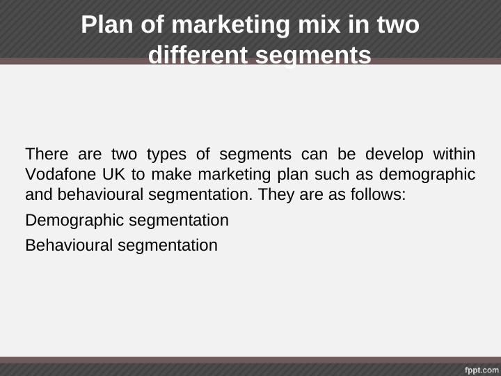 Plan of marketing mix in two different segments_2